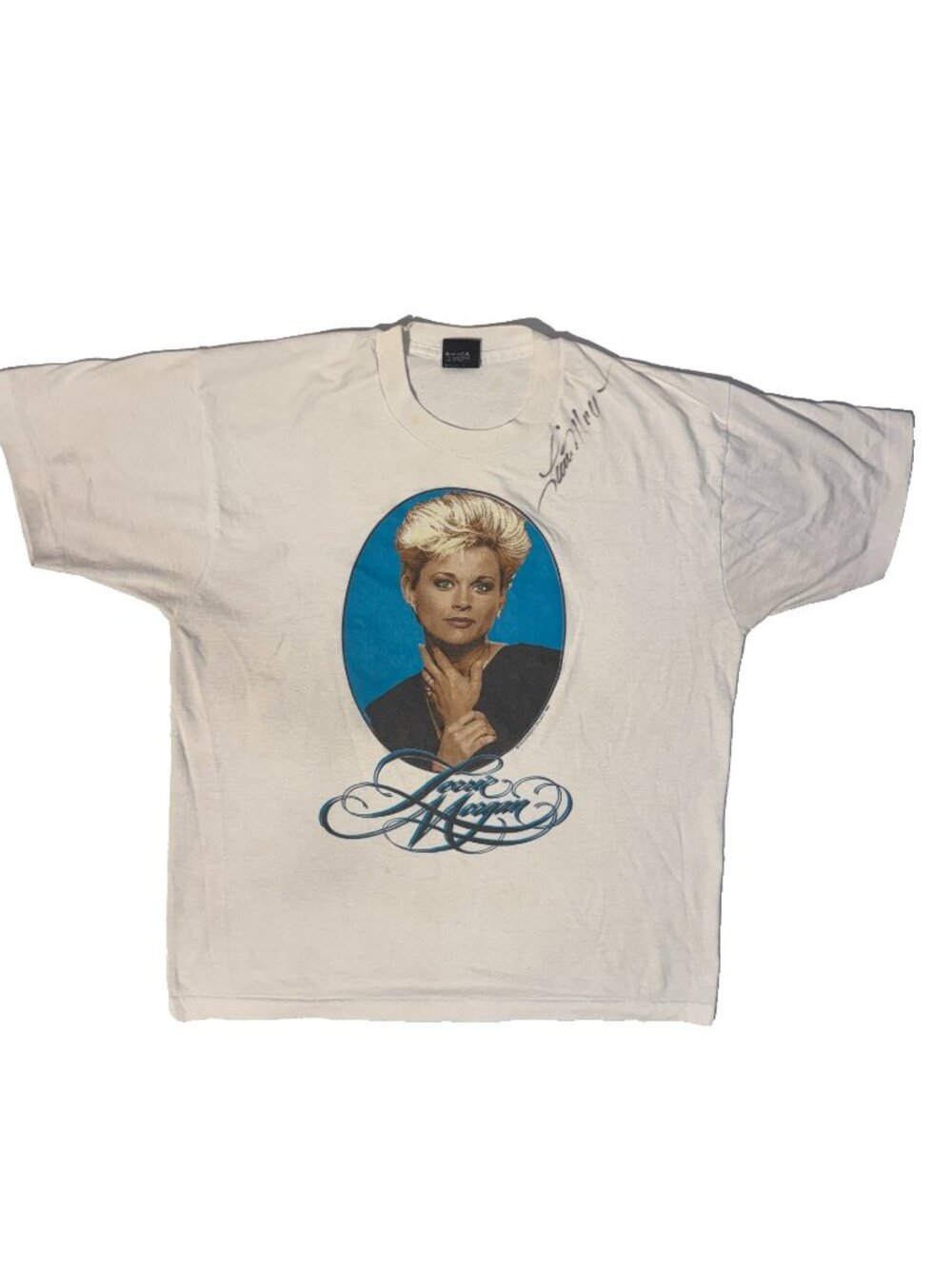 Vintage 1990 Lorrie Morgan Autographed Country Concert Tour Tshirt XL S